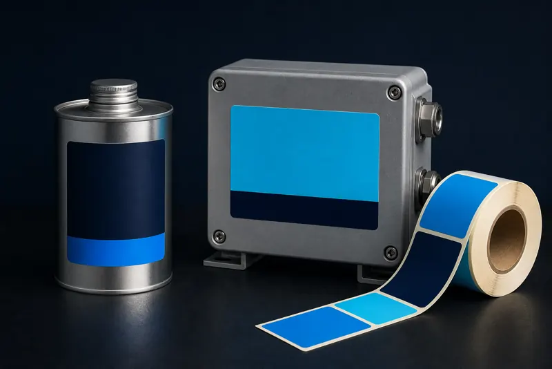 Contenitori tecnici con etichette industriali resistenti